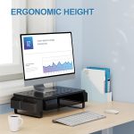 Zimilar Monitor Stand Riser with Drawer, Monitor Riser with Side Storage Pockets for Desk, Metal Monitor Stand for Laptop, PC Screen, Computer, Printer, iMac, Home Office Stand - Image 2